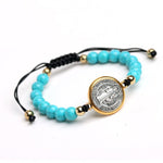 Saint Benedict Medal Cross Charm 5 Colors Religious Handmade Weave Bracelets Catholic Christian Rosary Bead Bracelet Jewelry