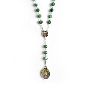 4 Styles Green Rosary Beads Acrylic Malachite Natural Stone Catholic Necklace High End Cross Bitter Like Christian Religio