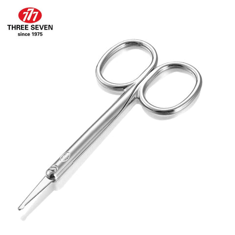 THREE SEVEN/777 Nose Hair Scissors Facial Precision Hair Removal Tools Stainless Steel Rounded Tips Makeup Scissors