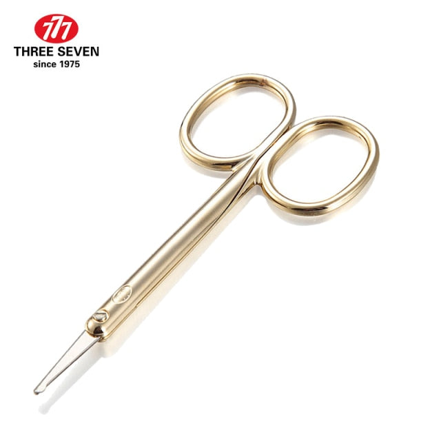 THREE SEVEN/777 Nose Hair Scissors Facial Precision Hair Removal Tools Stainless Steel Rounded Tips Makeup Scissors
