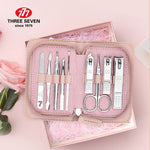 THREE SEVEN/777 GIRLY Nail Clippers Trimmers Kit Nail File/Cuticle Pusher/Callus Shaver/Earpick 9 in 1 Nail Art & Tools Kits