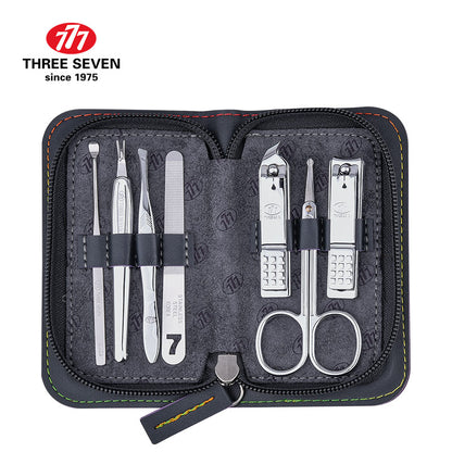 THREE SEVEN/777 Nail Clippers Kits Nail File/Cuticle Pusher/Callus Shaver/Earpick 7 in 1 Nail Art &amp; Tools Kits