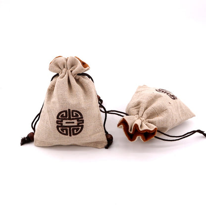 10PCS 10x14cm The Newly Shot Buddha Bead Burlap Bag Soil Brown Printing Daily One Type Multi - Purpose Storage Packaging