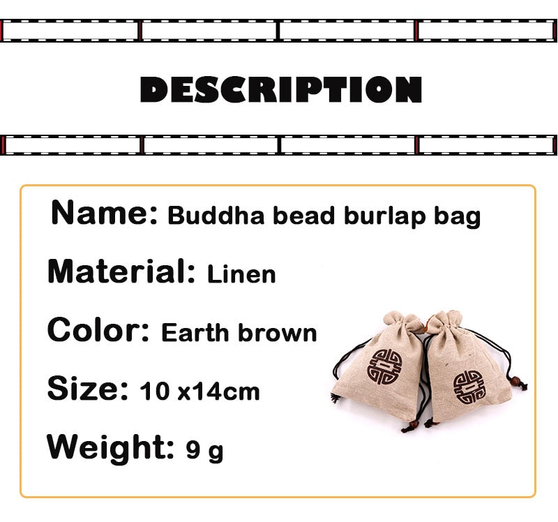 10PCS 10x14cm The Newly Shot Buddha Bead Burlap Bag Soil Brown Printing Daily One Type Multi - Purpose Storage Packaging