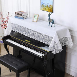 90x220cm Graceful Elegant Home School Decoration Table Piano Cover Cloth Runner Piano Covering Towel With Laces