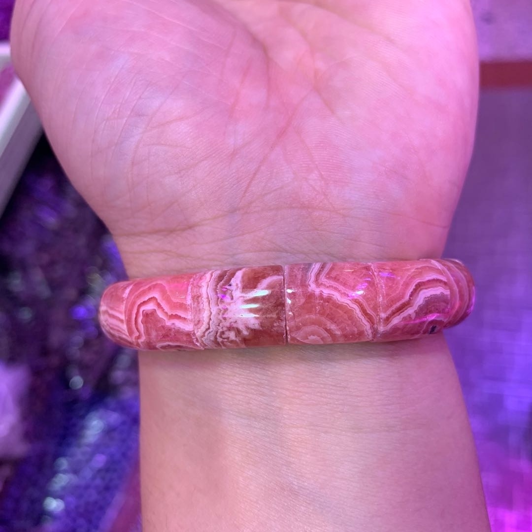 Genuine Pink Argentina Rhodochrosite stone bracelet Precious gemstone bangle for woman for gift wholesale !