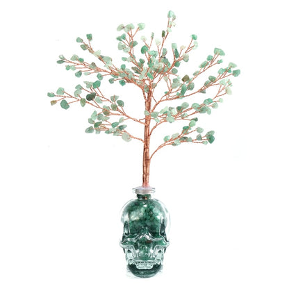 Natural Amethyst Crystal Money Tree Feng Shui Crystal Bonsai Tree Natural Stone Tree Ornament Skull Vase for Home Decoration