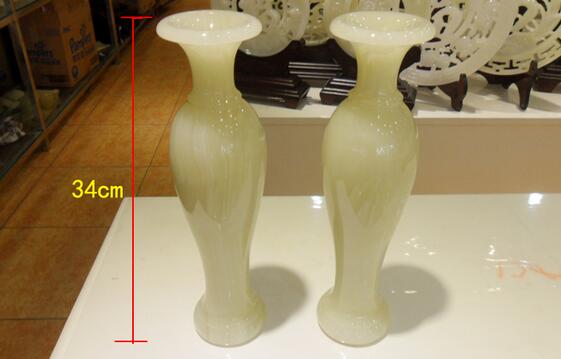 Natural jade vase decoration modern ornamental bottle crafts home collection gifts Feng Shui furnishings 1