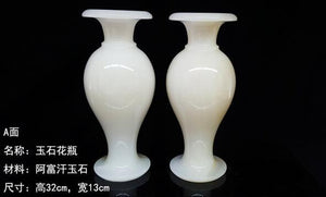 Natural jade vase decoration modern ornamental bottle crafts home collection gifts Feng Shui furnishings 1