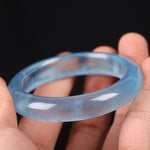 100% aquamarine Natural Stone Bangles Original Stone Cutting Bracelet Pattern Rarity Rare Fashion Bangle for Women Jewelry