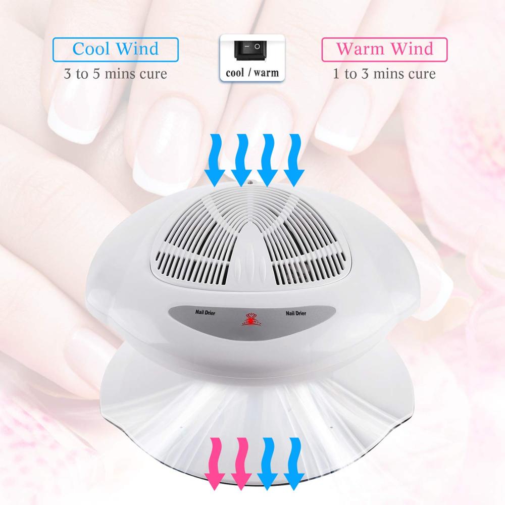 Makartt Air Nail Dryer for Both Hands and Feet 400W Nail Fan Blow Dryer for Regular Nails Polish Automatic Sensor Warm Cool