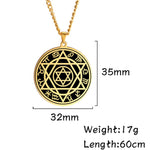 Dawapara Talisman Seal Solomon Six-pointed Star 12 Constellation Pendant Hexagram Stainless Steel Necklaces