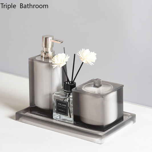 Bathroom Accessories Set High-end Resin Liquid Soap Dispenser Cotton Swab Box Trays Travel Portable Hotel Washing Tools