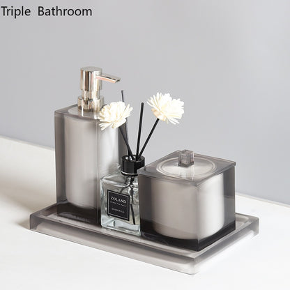 Bathroom Accessories Set High-end Resin Liquid Soap Dispenser Cotton Swab Box Trays Travel Portable Hotel Washing Tools