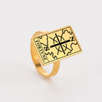 Fashion Tarot Cards Rings for Women Men The Moon Sun Star Tarot Jewelry Accessories Esotericism Stainless Steel Gift New Trendy