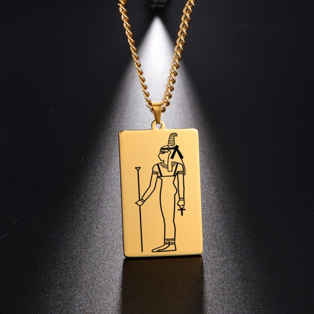 Gold Plated 15 Egyptian God Talisman Pendant Men Women Necklace Egypt God of Magic Wisdom Thoth Ibis-head Amulet Jewelry Gifts