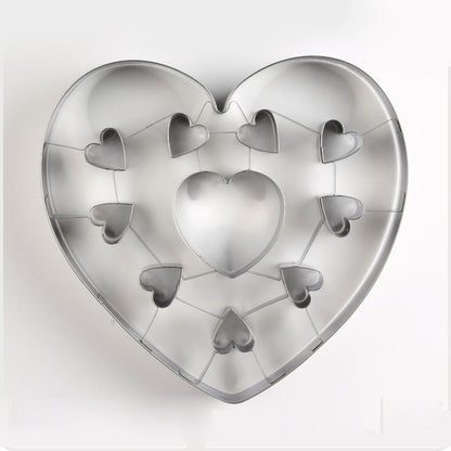 3D Christmas Cookie Cutter Tools Stainless Steel Gingerbread Enamel Snowflake Heart Biscuit Mold Kitchen Cake Decorating Tool