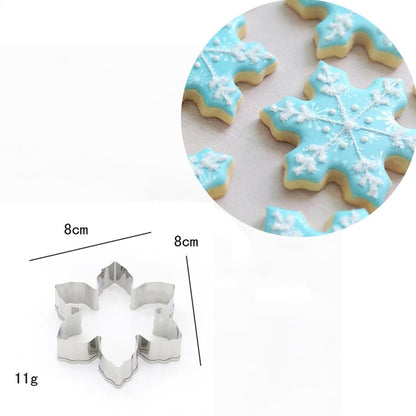 3D Christmas Cookie Cutter Tools Stainless Steel Gingerbread Enamel Snowflake Heart Biscuit Mold Kitchen Cake Decorating Tool