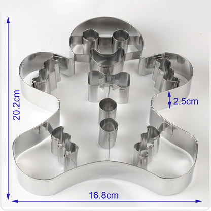 3D Christmas Cookie Cutter Tools Stainless Steel Gingerbread Enamel Snowflake Heart Biscuit Mold Kitchen Cake Decorating Tool