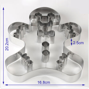 3D Christmas Cookie Cutter Tools Stainless Steel Gingerbread Men Snowflake Heart Biscuit Mold Kitchen Cake Decorating Tool