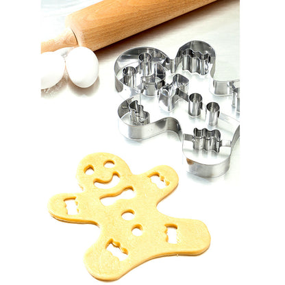 3D Christmas Cookie Cutter Tools Stainless Steel Gingerbread Enamel Snowflake Heart Biscuit Mold Kitchen Cake Decorating Tool