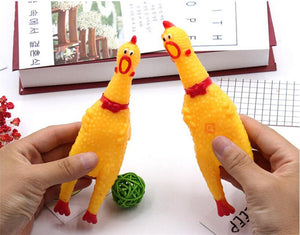 Pets Dog Toys Screaming Chicken Squeeze Sound Toy for Dogs Super Durable & Funny Squeaky Yellow Rubber Chicken Dog Chew Toy