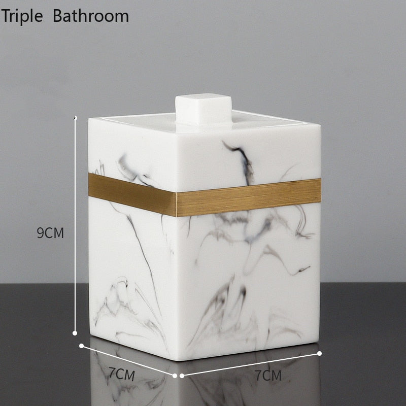1pc Nordic Bathroom Toiletry Resin Liquid Soap Dispenser Toothbrush Holder Mouth Cup Cotton Swab Box Soap Dish Tray Accessories