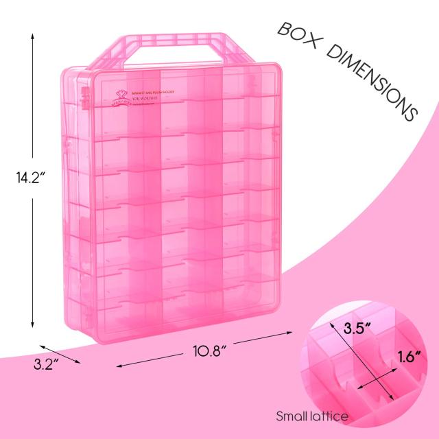 MAKARTT Universal Clear Nail Polish Organizer Holder for 48 Bottles with Adjustable Compartments Nail Polish Case