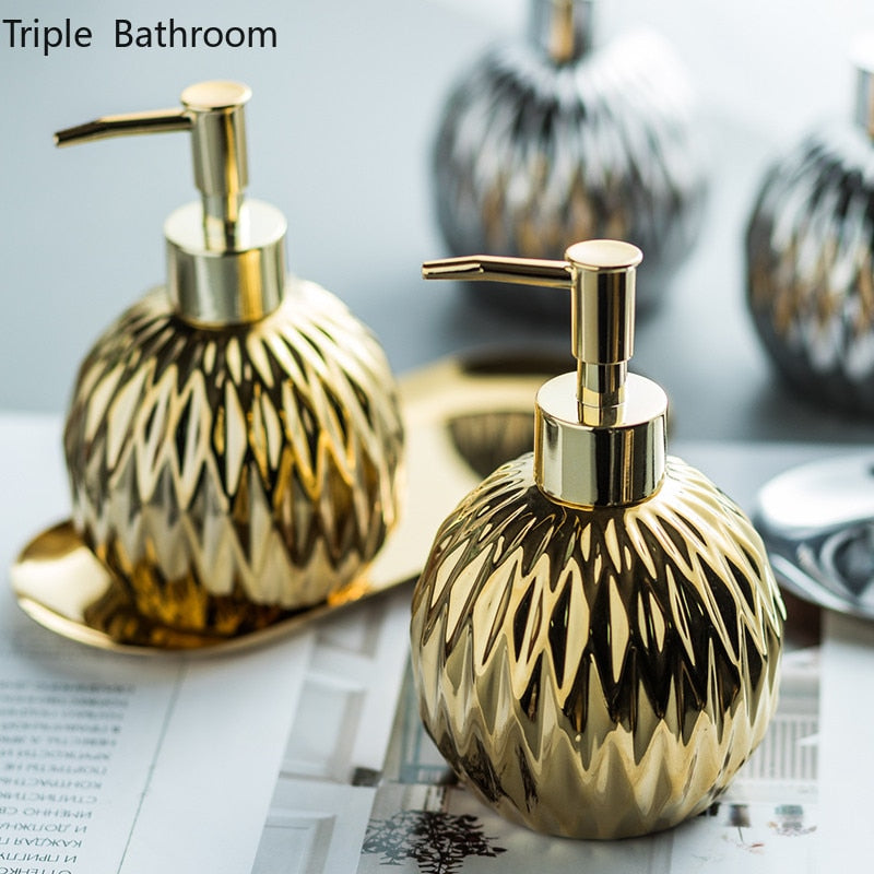 400ml New Style Ceramic Portable Soap Dispenser Shampoo Bottle Hand Sanitizer Jar Home Hotel Bathroom Supplies Lotion Bottle