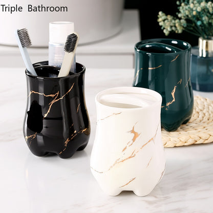 Light Luxury Toothbrush Holder Ceramic Household Washing Tools Toothbrush Sundries Shelf Decoration Bathroom Accessories