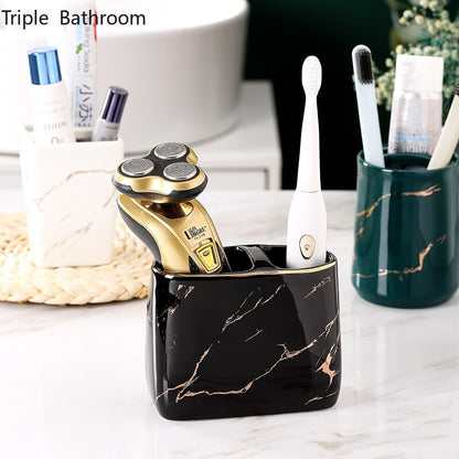 Light Luxury Toothbrush Holder Ceramic Household Washing Tools Toothbrush Sundries Shelf Decoration Bathroom Accessories