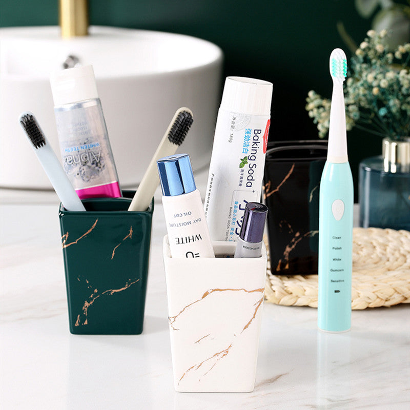 Light Luxury Toothbrush Holder Ceramic Household Washing Tools Toothbrush Sundries Shelf Decoration Bathroom Accessories