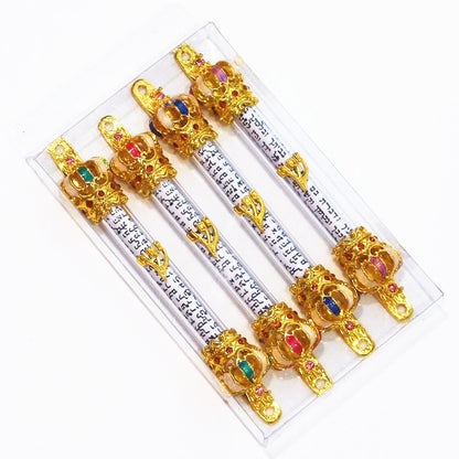 4pcs Mezuzah Case Judaica Home Decoration Mezuza Alloy Jewish Decor Menorah Hanukkah Church Utensils