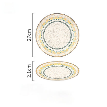 Creativity white dinner plates Home Art Western Food Soup Plate Jingdezhen white porcelain plate serving dish