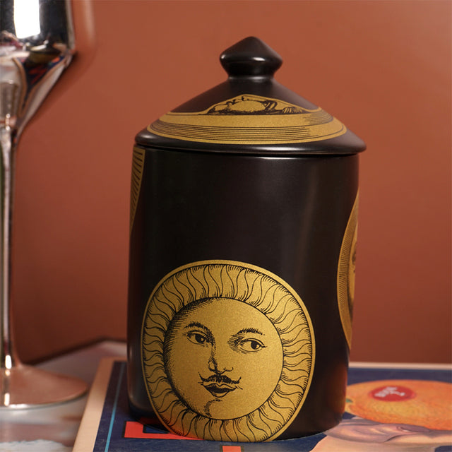New Handmade Starry Sky Sun Jar Incense Candle Holder Home Decoration Ornaments Ceramic Make Up Jewelry Storage Jar Box Cup