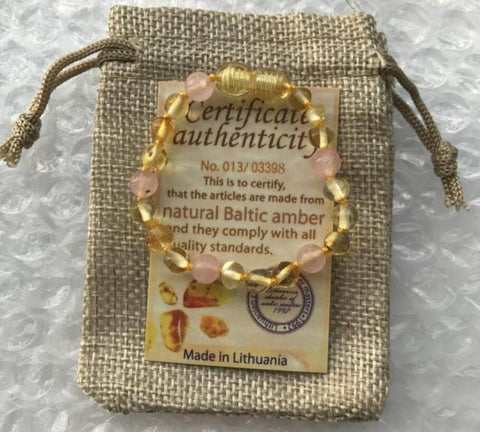 Yoowei Baby Teething Amber Bracelet/Necklace Natural Lapis Lazuli Tiger Eye Gemstone Gift Women Baltic Amber Jewelry Wholesale