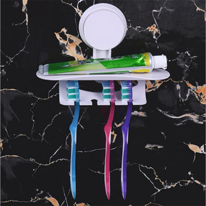 Basupply 1Pc 2018 Toothbrush Holder Toothpaste Holder 4 Toothbrush Holder Wall Mount Stand Sucker Rack Bathroom Accessories