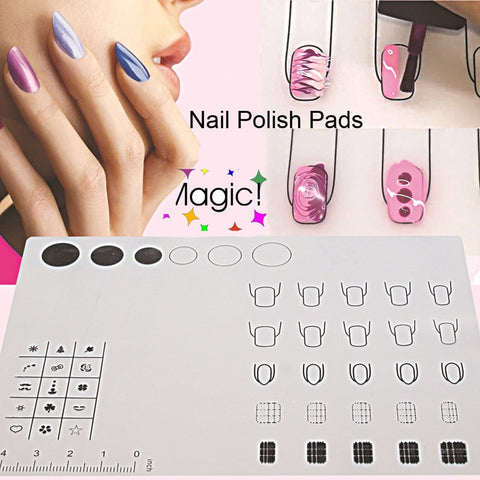 Nail Art Manicure Silicone Mat For Stamping Reverse Stamp Transfer Water Marble Practice Workspace Design Plate Table Cover Pad