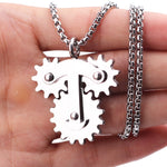 Rotating Stainless Steel Gear Spinner Necklace/ Keychain Hand Fidget Gear Autism/ADHD/Anxiety Anti Stress Toy