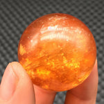 40mm Natural Citrine Calcite Quartz Crystal Sphere Ball Healing Gemstone