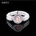 Catholic Beaded Pearl Crystal Rosary Beads Beaded Jesus Charm Pearl Bracelet Ladies Jewelry Bracelet Gift. Icon Random