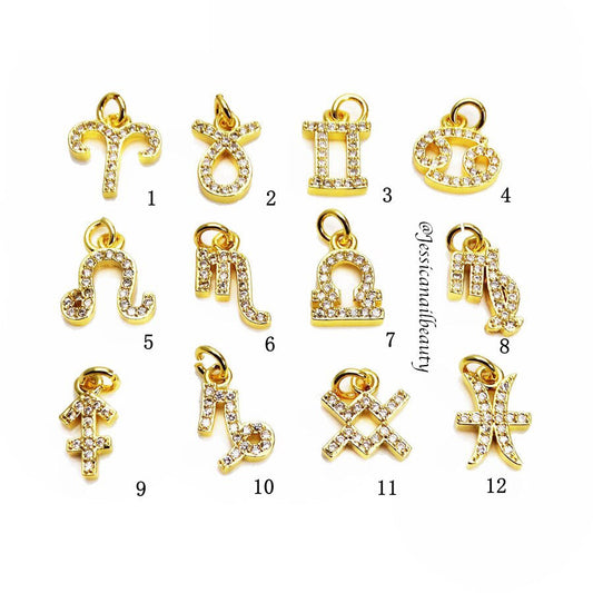 Nail Piercing Charm #08 - Zodiac (Set of 12 different styles)